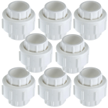 8-Pack 3/4 in. Schedule 40 PVC Unions w/ O-Ring Slip/Socket Pipe Fittings ASTM D2466/F1970