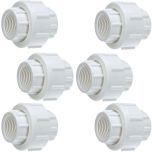 6-Pack 1 in. PVC Pipe Unions w/ O-Ring for SCH40 PVC Pipe Threaded-Type ASTM D2466/F1970 1" FNPT x FNPT