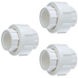 3-Pack 2 in. SCH-40 PVC Threaded-Union w/ EPDM O-Ring Seal, FPT x FPT ASTM D2466/F1970 Fitting 