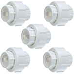 5-Pack 1.5 in. SCH-40 PVC Threaded-Unions w/ EPDM O-Ring Seal FNPT x FNPT F1970 Repair Fittings