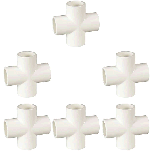 6-Pack 1 in. SCH-40 PVC Cross Fittings ASTM D2466 1"