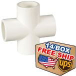 14/Box 2 in. SCH-40 PVC Cross Fittings NSF ASTM D2466