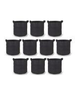 247Garden 7-Gallon Black Planters Grow Bags Aeration Fabric Pots w/Handles (12H x 13D) 10-Pack w/Free Shipping USA