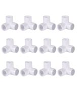 12-Pack 1/2 in 3-Way SCH40 PVC Elbow Fittings ANSI ASTM Furniture Grade Connectors