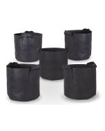 247Garden 7-Gallon Black Planters Grow Bags Aeration Fabric Pots w/Handles (12H x 13D) 5-Pack w/Free Shipping USA