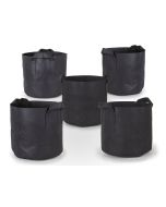 247Garden 5-Gallon Black Planters Grow Bags/Aeration Fabric Pots w/Handles (10H x 12D) 5-Pack w/Free Shipping USA