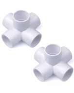 2-Pack 2" PVC 5-Way Elbow Fittings ASTM ANSI SCH40 Furniture-Grade