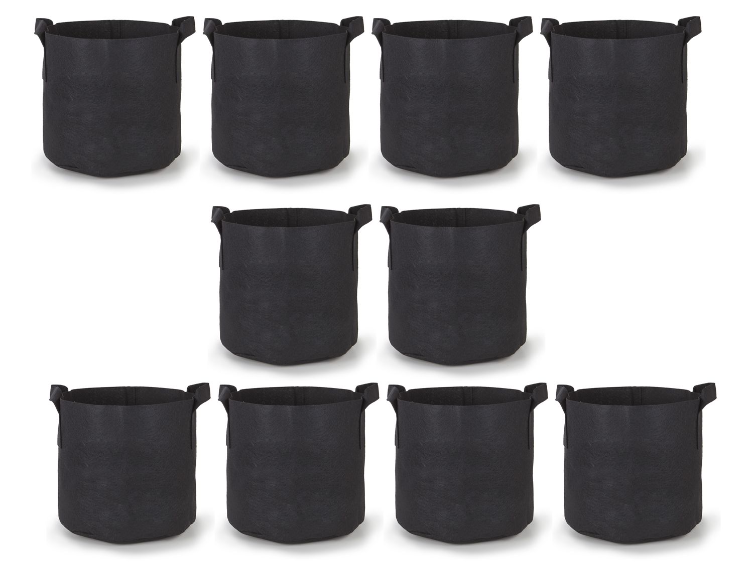 Lotfancy 3 Gallon Grow Bags, 7-Pack, Green Thickened Felt Fabric Pots with Reinforced Handles, Size: 3 Gallon,7 Pack, Black