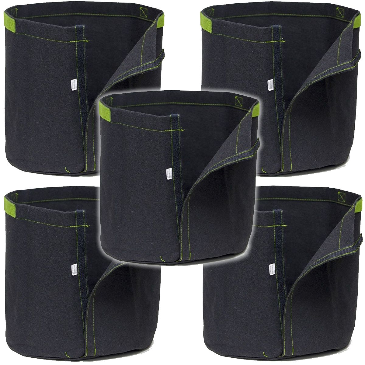 GroXcess Pro Black 7-GAL Fabric Pot No Handles
