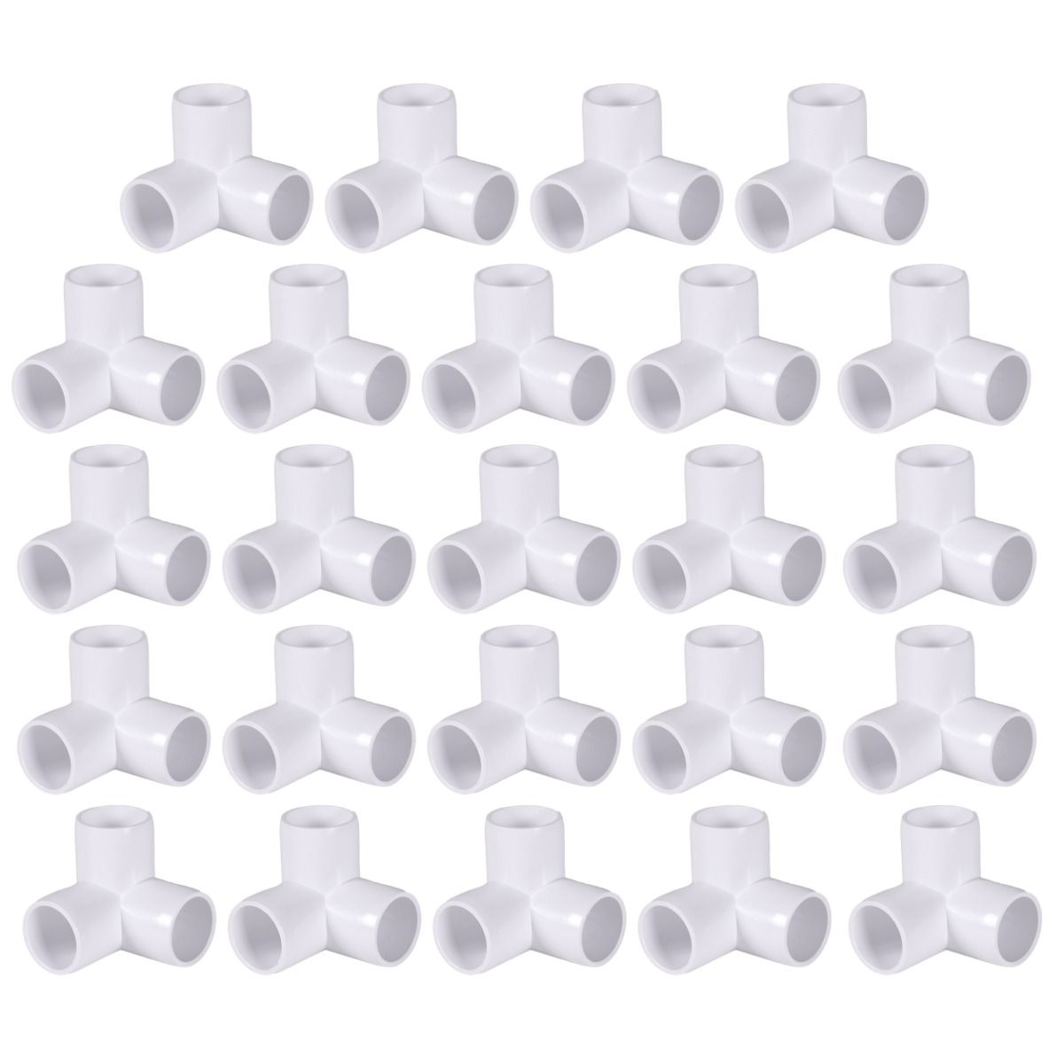 Garden Support Structure Storage Frame PVC Elbow Fittings PVC Pipe Connector for Greenhouse Shed Pipe Fittings 24 Pack 3 Way 1/2 in PVC Fittings Tent Connection 
