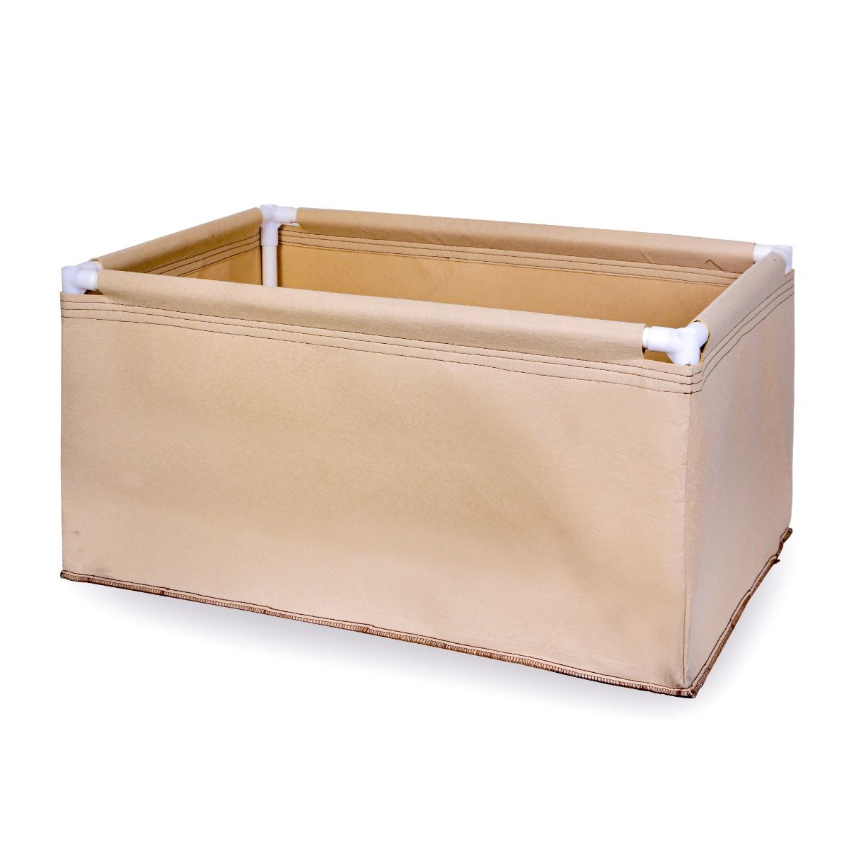 247Garden 45-Gallon Short Aeration Fabric Pot/Vegetable Garden Grow Bag  w/Handles (Tan 13H x 32D)