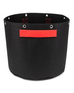 247Garden 10-Gallon Bonsai Training Fabric Pot W/ 8 Grommet Support Rings, 260GSM, Black Grow Bag w/Short Red Handles 13H x 15D