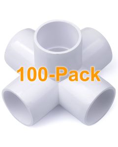 100pcs 3/4 in. 5-Way PVC Elbows ASTM SCH40 Furniture-Grade Construction Fittings