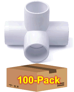 100-Pack 1/2 in. PVC 4-Way Elbow Fitting - ASTM SCH40 Furniture-Grade