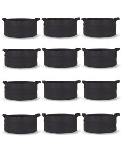 247Garden 100-Gallon Aeration Plant Grow Bags/Fabric Pots/Raised Garden Beds w/Handles (300GSM Black 18H x 40D) 12-Pack w/Free Shipping USA