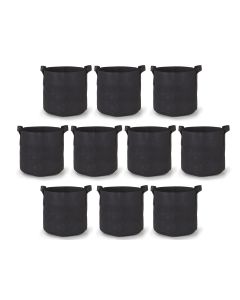 247Garden 7-Gallon Black Planters Grow Bags Aeration Fabric Pots w/Handles (12H x 13D) 10-Pack w/Free Shipping USA