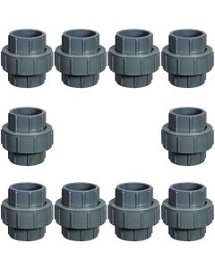 10-Pack 1/2 in. Schedule 80 PVC Unions SCH80 Pipe Repair/Joint Fittings Socket-Type