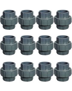 12-Pack 1/2 in. Schedule 80 PVC Unions SCH80 Pipe Repair/Joint Fittings Socket-Type