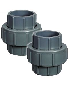 2-Pack 1/2 in. Schedule 80 PVC Unions SCH80 Pipe Repair/Joint Fittings Socket-Type