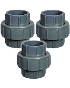 3-Pack 1-1/2 in. SCH-80 PVC Unions Socket-Type for 1.5" Pipe Fittings