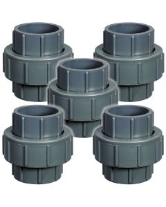 5-Pack 1/2 in. Schedule 80 PVC Unions SCH80 Pipe Repair/Joint Fittings Socket-Type