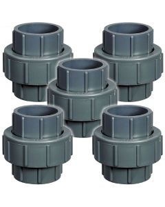 5-Pack 1-1/2 in. SCH-80 PVC Unions Socket-Type for 1.5" Pipe Fitting