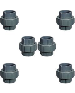 6-Pack 1/2 in. Schedule 80 PVC Unions SCH80 Pipe Repair/Joint Fittings Socket-Type