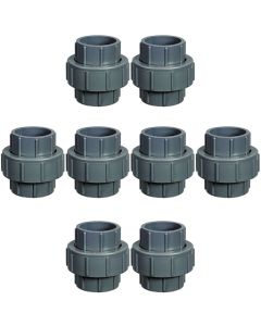 8-Pack 1/2 in. Schedule 80 PVC Unions SCH80 Pipe Repair/Joint Fittings Socket-Type