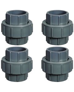 4-Pack 1/2 in. Schedule 80 PVC Unions SCH80 Pipe Repair/Joint Fittings Socket-Type