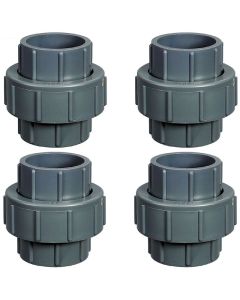 4-Pack 1-1/2 in. SCH-80 PVC Unions Socket-Type for 1.5" Pipe Fittings