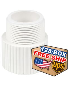 128/Box 1-1/2 in. Schedule 40 PVC Male Adapter Pipe Fitting NSF SCH40 ASTM D2466 1.5"