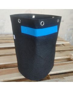 247Garden 3-Gallon Tall Training Fabric Pot W/ 6 Support Rings, 260GSM, Black Grow Bag w/Short Blue Handles