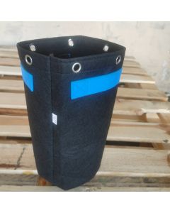 247Garden 5-Gallon Tall Training Fabric Pot W/ 6 Support Rings, 260GSM, Black Grow Bag w/Short Blue Handles
