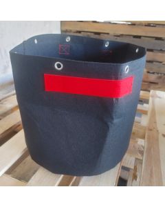 247Garden 10-Gallon Fabric Training Pot W/ 8 Support Rings, 260GSM, Black Grow Bag w/Short Red Handles