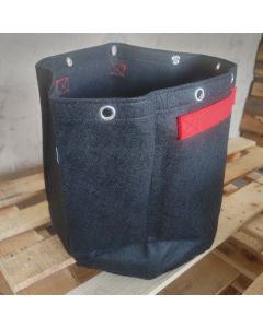 247Garden 7-Gallon Fabric Training Pot W/ 8 Support Rings, 260GSM, Black Grow Bag w/Short Red Handles