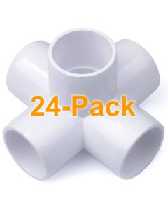 24-Pk 3/4 in. 5-Way PVC Elbows ASTM SCH40 Furniture-Grade Construction Fittings
