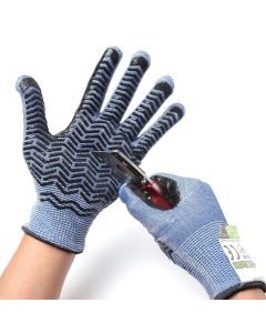 247Garden Level-D Cut-Resistent Gloves w/Grip (Made w/ Stainless Steel Chainmail Cut-Protection Fabric)