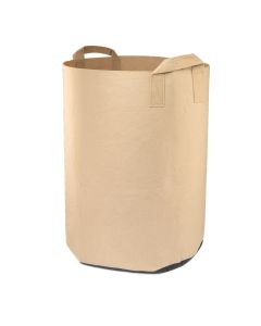 247Garden's Tall Aeration Grow Bag w/Green Handles, 260GSM Tan Fabric Pot, Cooler to Grow Trees & Tall Plants 1-25 Gallon Size