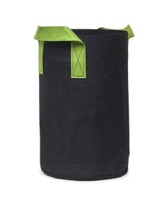 247Garden 2-Gallon Tall Aeration Fabric Pot/Tree Grow Bag (Black w/Green Handles 12H x 7D)