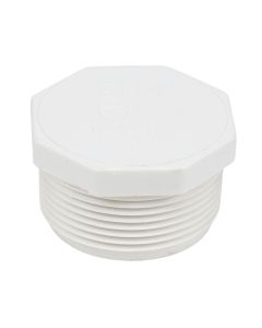 1-1/4 in. Schedule-40 PVC Male Threaded Plug/MPT End Cap Pipe Fitting NSF SCH40 ASTM D2466 1.25"