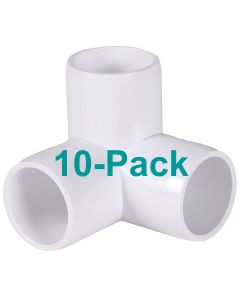 10-Pack 1 in. PVC 3-Way Elbow Fittings ASTM SCH40 Furniture-Grade Connectors
