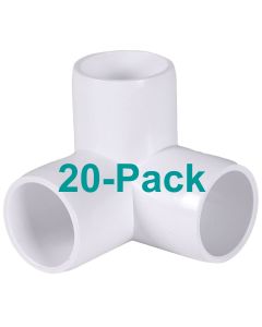 20-Pack 1 in. PVC 3-Way Elbow Fittings ASTM SCH40 Furniture-Grade Connectors