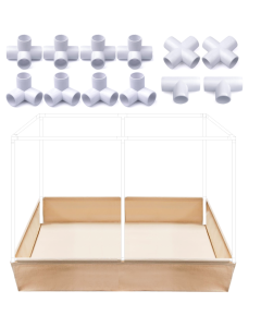 247Garden 4x8 PVC Frame Grow Bed + Moisture-Protection Layer w/ 1" SCH40 PVC Trellis Fittings