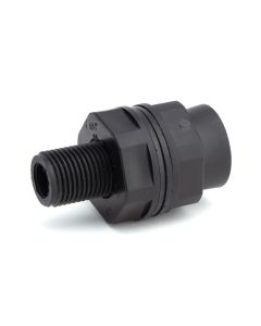 1-1/4 in. ABS Bulkhead Tank Connector w/2 Gaskets, Male/Female Fitting Reef-Safe