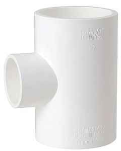 1-1/2 x 1 in. SCH40 PVC Reducing Tee 3-Way Pipe Fitting NSF SCH40 ASTM D2466 1.5" x 1" T
