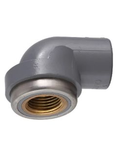1/2” x 3/4 in. SCH80 PVC 90-Degree Female Reducing Elbow w/Brass Threaded Fitting ASTM D2467