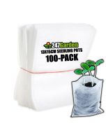 247Garden 100-Pack 5x6" 0.15-Gallon Eco-Friendly Aeration Seedling Pots/Nursery Fabric Plant Grow Bags (25GSM 13x15cm Non-woven)