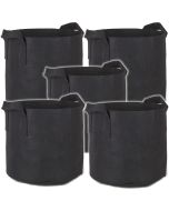 247Garden 10-Gallon Black Planters Grow Bags/Aeration Fabric Pots w/Handles 13H x 15D 5-Pack