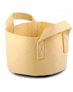 247Garden 2-Gallon Short Aeration Fabric Pot/Vegetable Grow Bag w/Handles (Tan 6H x 10D)