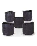 247Garden 2-Gallon Black Planters Grow Bags/Aeration Fabric Pots w/Handles 7.5H x 8.5D 5-Pack